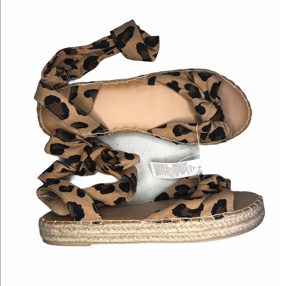 Leopard Print Espadrille Sandals